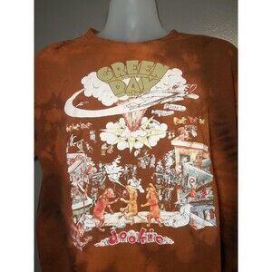 Green Day Shirt Mens Large Brown Dookie Album Cover Band Graphic Tie Dye Tee